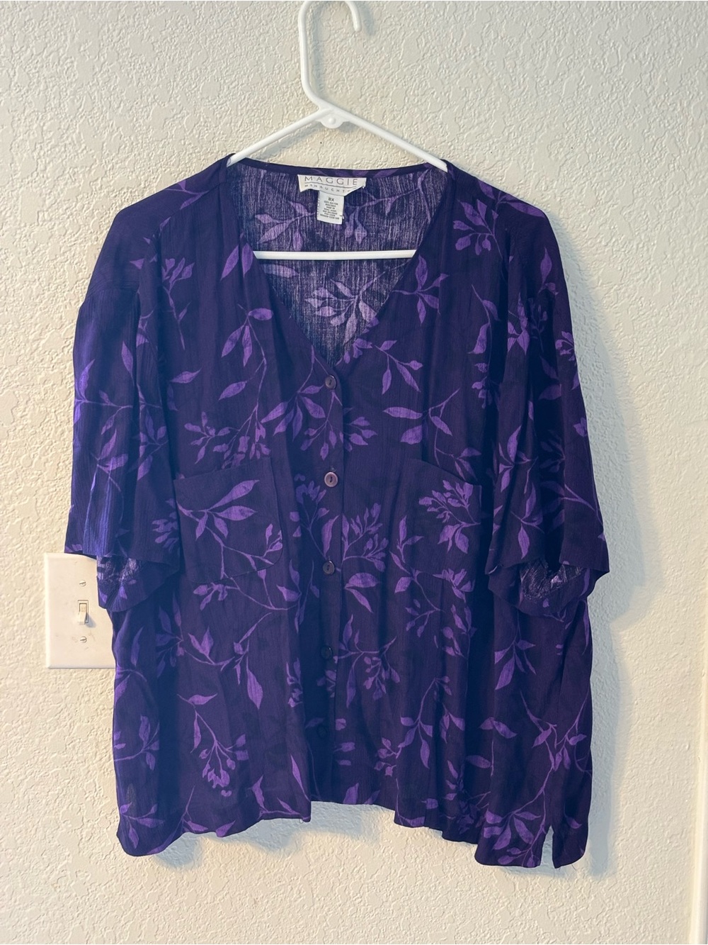 Maggie MacNaughton Vintage Purple Floral Skirt Set 2X Cotton